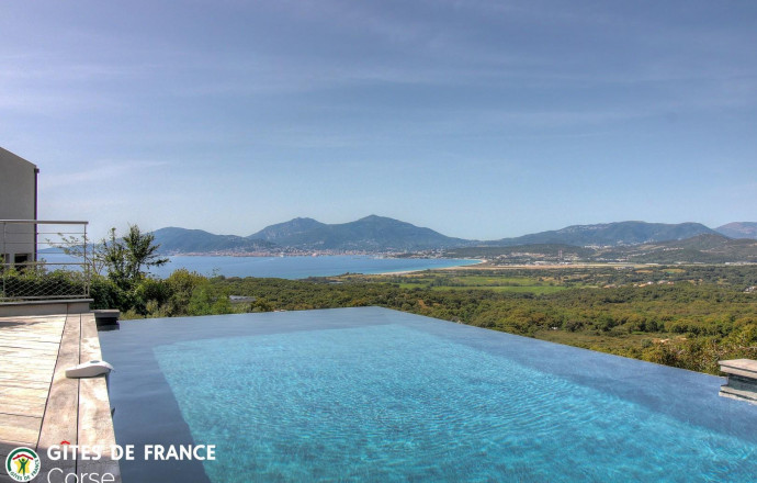 Chambre d'h&ocirc;tes n&deg;28751 PORTICCIO - Corse - La lunera - Chambre d'h&ocirc;tes &agrave; Sainte-Lucie de Porto-Vecchio, le Sud Corse :la piscine et la vue