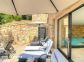 Gite &agrave; Cauro, le Grand Ajaccio, Corse du Sud, labellis&eacute; G&icirc;tes de France : la terrasse c&ocirc;t&eacute; entr&eacute;e